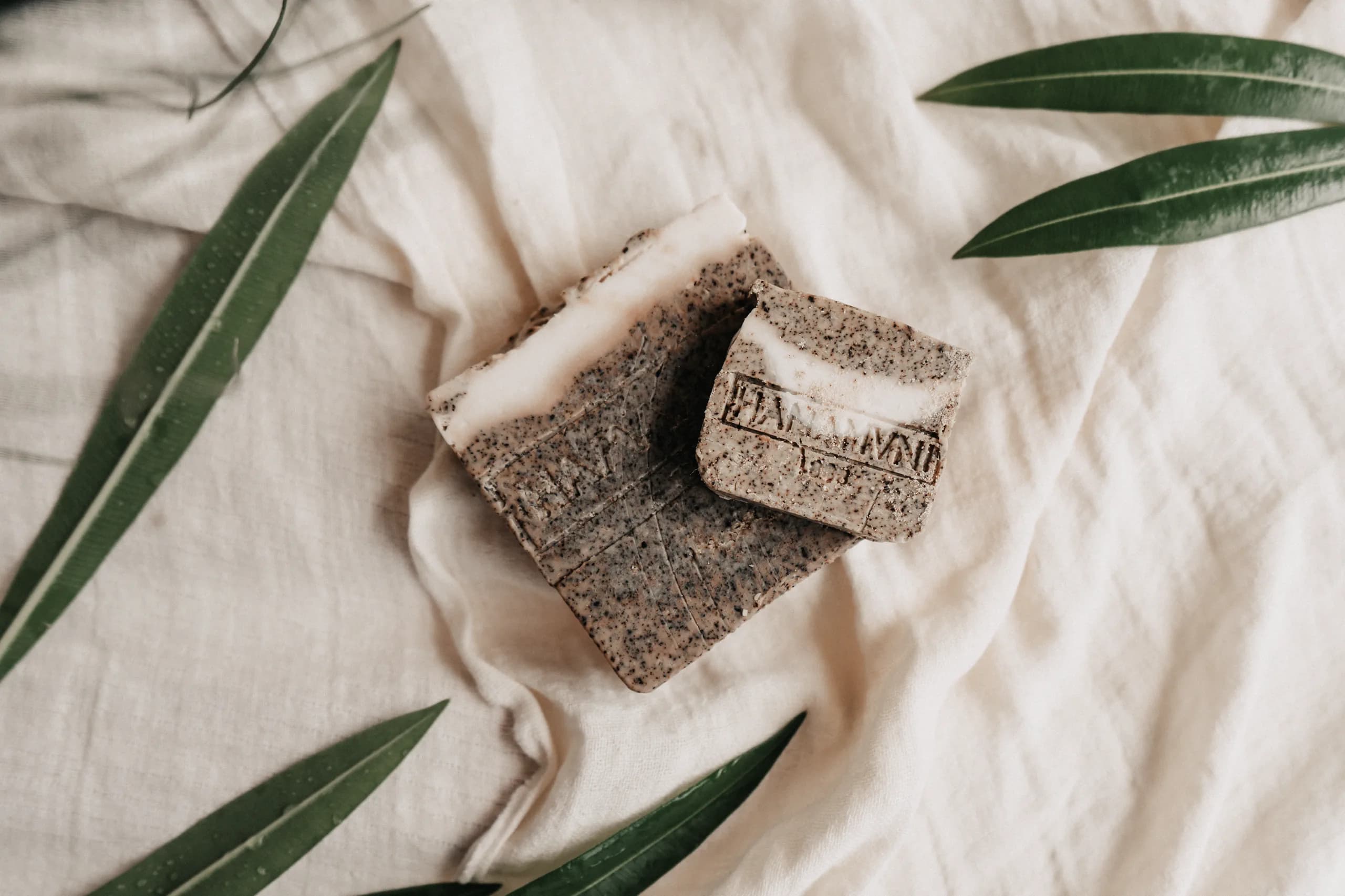 Natural soap products arranged after production